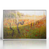 Art deco poster featuring a stylized Georgia landscape in muted earth tones on a white acrylic framed print.