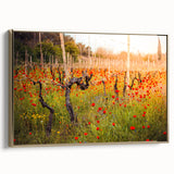 Framed canvas featuring a vintage-style landscape of a Georgian scenery in muted gold and black tones.