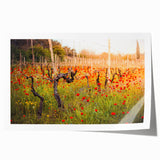 Extra large rolled print of a vibrant Asian landscape with lush floral elements, ideal for dining room or bathroom wall art.