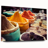 Large abstract wall art of an Indian landscape in muted earth tones on acrylic glass.