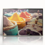 Mid-century modernist art depicting an Indian landscape in muted earth tones, framed acrylic, ideal for nursery wall art.