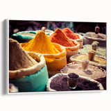 Extra large framed canvas featuring a vintage poster art of a colorful Indian scenery, ideal for living room decor.