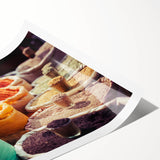 Extra large rolled print of line art flowers in muted earth tones, ideal for large living room wall art.