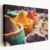 Large canvas print featuring a scenic Indian landscape in soft pastel hues, suitable for kitchen wall art.