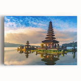 Black and white photograph of an Indonesian landscape on stretched canvas, ideal for kitchen wall art.