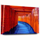 Acrylic print of a large abstract depiction of Kyoto, featuring soft pastel shades, ideal for bedroom or dining room art.
