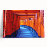 Black and white photograph of Kyoto scenery on stretched canvas, ideal for kitchen wall art or bedroom decor.