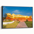 Black and white framed canvas featuring a vintage-style Laos landscape, ideal for bedroom wall decor.