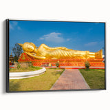 Black and white framed canvas featuring a vintage-style Laos landscape, ideal for bedroom wall decor.