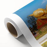 Art deco poster of a scenic Laos landscape in pastel colors on rolled canvas, suitable for nursery wall art or dining room.