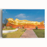 Black and white photograph of a Laotian landscape on stretched canvas, suitable as large kitchen wall art.