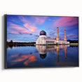 Black and white landscape art painting of a Malaysian scenery on framed canvas, suitable for bedroom wall decor.