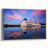 Framed canvas featuring a vibrant Malaysian landscape with colorful foliage and a black sky, ideal for living room decor.