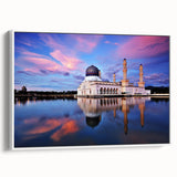 Vintage poster art of a Malaysian landscape on framed canvas, featuring colorful art in extra large size.