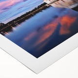 Art Deco-style poster depicting a serene Malaysian landscape on rolled canvas, suitable for dining room decor.