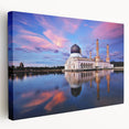 Large stretched canvas featuring a scenic Malaysian landscape with vibrant green and blue tones, ideal for kitchen wall art.