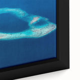 Extra large framed canvas featuring a textured, colorful Maldivian scenery, ideal for living room decor.