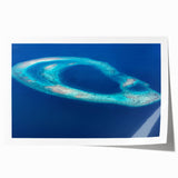 Extra large rolled print of Maldives scenery with vibrant blue and green hues, ideal for art wall dining room.