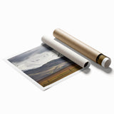 Extra large rolled print of a Mongolian landscape with vibrant floral details, ideal for classy bathroom wall art.