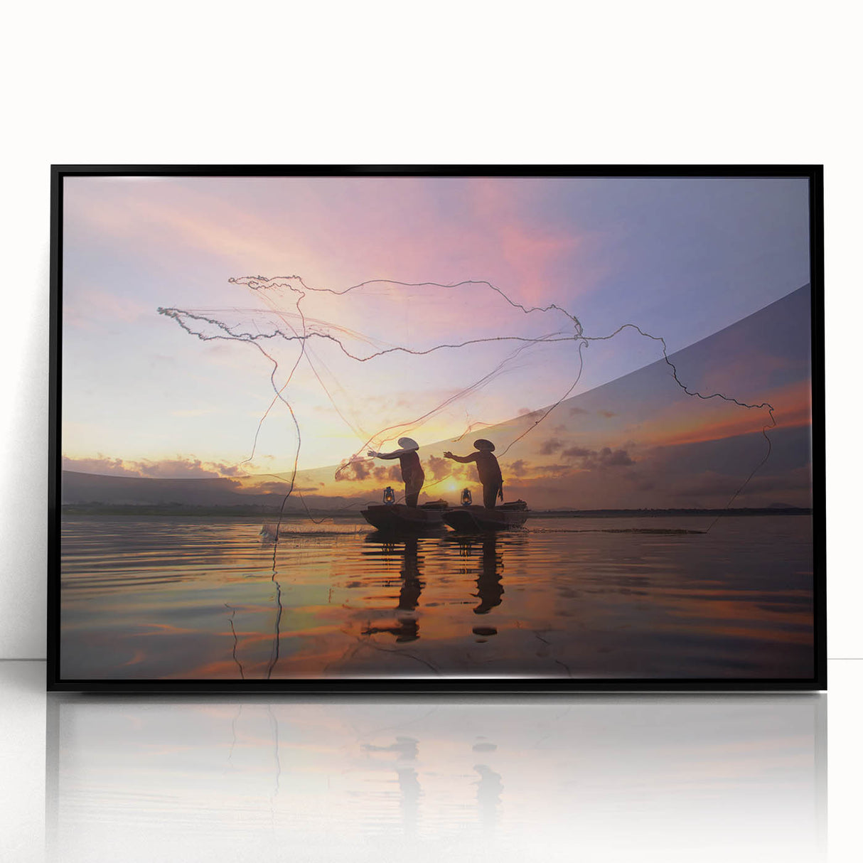 Large abstract wall art depicting a Myanmar landscape in muted earth tones on a framed acrylic panel.
