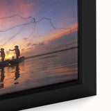 Extra large framed canvas featuring a textured, colorful depiction of a Myanmar landscape, ideal for living room decor.