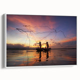 Extra large framed canvas featuring vintage poster art of a colorful Myanmar scenery, ideal for living room decor.