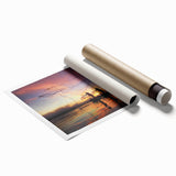 Extra large rolled print of a Myanmar landscape with lush greenery and floral elements.