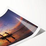 Extra large rolled print featuring line art flowers in muted earth tones, perfect for large living room wall art.