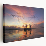 Large canvas print of a serene Myanmar landscape in muted earth tones, suitable for kitchen wall art.