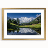 Extra large abstract art print of a textured scenery in gold and brown tones on a framed canvas, ideal for living room decor.