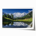 Extra large rolled print of a serene Pakistani landscape with soft floral elements, ideal for dining room wall art.