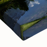 Large art depicting a black and white landscape of Pakistani scenery on stretched canvas, ideal for bedroom wall decor.