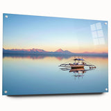 Acrylic print of a large abstract depiction of a Philippine landscape in vibrant green and blue tones.