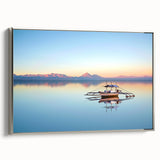 Framed canvas featuring a vintage-style landscape art painting of a Philippine scenery in colorful tones.