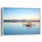 Vintage poster art of a colorful Philippine landscape on a large framed canvas, ideal for living room decor.