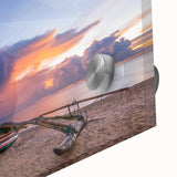 Large abstract depiction of Sri Lankan scenery in muted earth tones, acrylic print, ideal for dining room art.