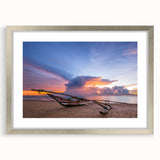 Textured art of an abstract Sri Lankan landscape in muted earth tones on a framed silver mat, ideal for bedroom art.