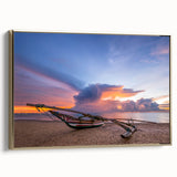 Framed canvas of a vintage-style Sri Lankan landscape in muted gold and black tones, ideal for bedroom wall art.