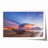 Extra large rolled print of a Sri Lankan landscape with vibrant greenery and floral elements, ideal for dining room decor.