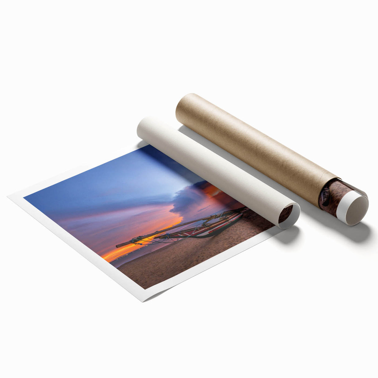 Extra large rolled print of a serene Sri Lankan landscape with lush greenery and floral elements.