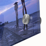 Large abstract wall art depicting a Taiwanese landscape in muted earth tones on acrylic glass, suitable for dining room art.