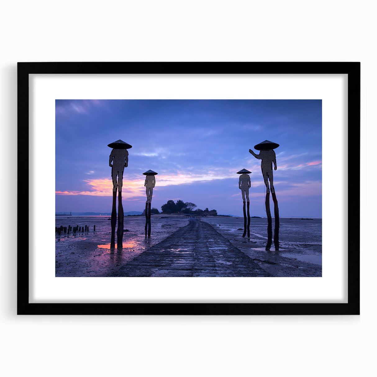 Extra large abstract art print of a colorful Taiwanese landscape on textured canvas, ideal for living room decor.