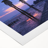 Art deco poster featuring a stylized Taiwan scenery in pastel colors on rolled canvas, suitable for dining room decor.