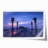 Extra large rolled print of Taiwan scenery with vibrant green and floral motifs, ideal for art wall dining room.