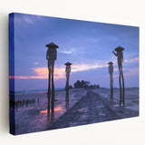 Scenic Taiwan landscape on stretched canvas with lush green and blue tones, suitable for kitchen wall art.