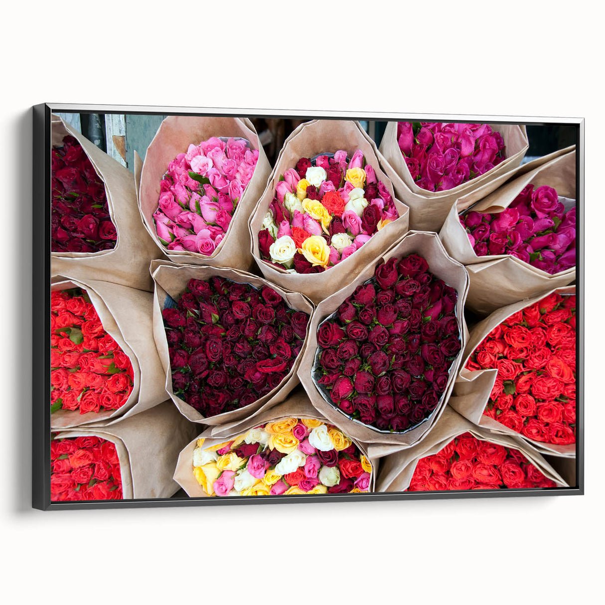 Black and white framed canvas of Bangkok landscape, in vintage poster style, ideal for bedroom wall art.