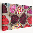 Large stretched canvas depicting the Bangkok skyline in vibrant twilight hues, ideal for kitchen wall art.