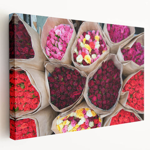 Large stretched canvas depicting the Bangkok skyline in vibrant twilight hues, ideal for kitchen wall art.