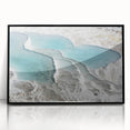 Large abstract wall art depicting a scenic Turkish landscape in muted earth tones on a framed acrylic.