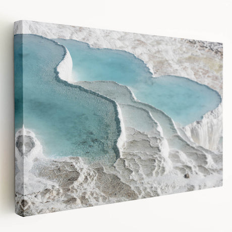 Large stretched canvas featuring a panoramic view of a Turkish landscape in muted earth tones, ideal for kitchen wall art.